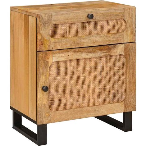 Nachttisch Natur 50 x 33 x 60 cm Massivholz Mango vidaXL
