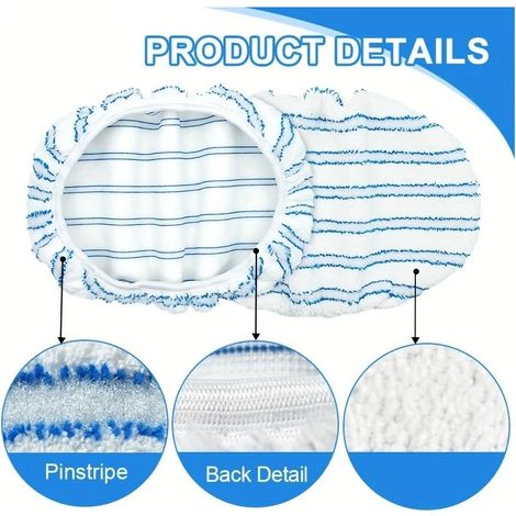 Serpillière plate en microfibre compatible avec OCedar Vileda, double usage, nettoyage humide et sec, accessoire de remplacement facile (1/5)