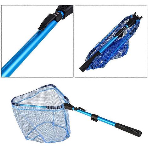 Épuisette de pêche en alliage d'aluminium pour aquarium, modèle télescopique à deux sections (1/5)
