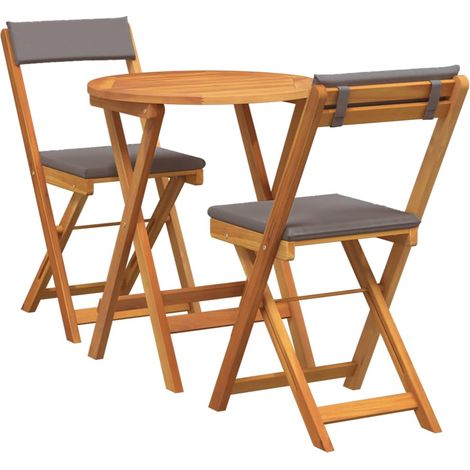 Ensemble de salle à manger pour jardin 3 pcs Mobilier de jardin Huile Naturelle (1/5)
