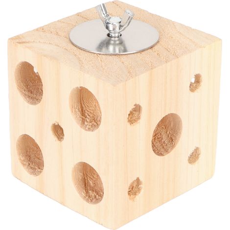 Jouet bloc d'oiseaux en bois pour recherche de nourriture, déchiquetage, perroquet à mâcher pour tourtereaux, calopsittes, perruches, 7cm/2,8 pouces (1/5)