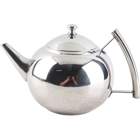 Théière en Acier Inoxydable Non Toxique avec Filtre pour Infusion de Feuilles et Sachets (1,5L) – Idéal pour Amateurs de Thé et Inductions Miniatures – 1 Théière + 1 Couvercle + 1 Filtre (1/5)