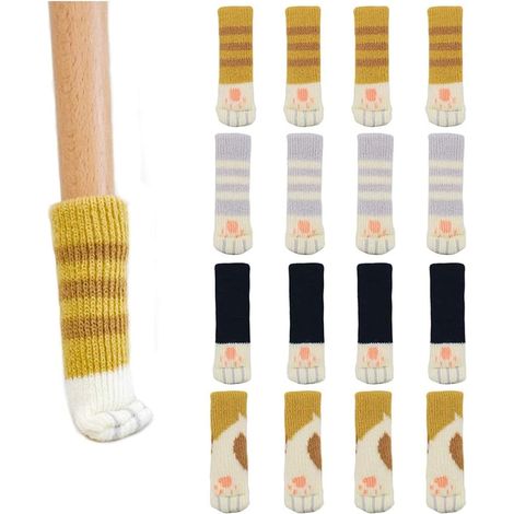 Lot de 16 protège-pieds table en forme pattes chat, chaussettes (1/5)