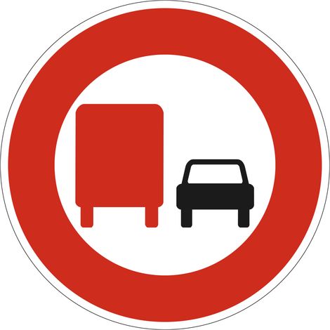Panneau Interdiction aux transports de plus de 3.5 t. de dépasser tous les véhicules moteur B3a – 450 mm – Signalisation Ronde Ecolign Panneau Sécurité Routière (1/3)