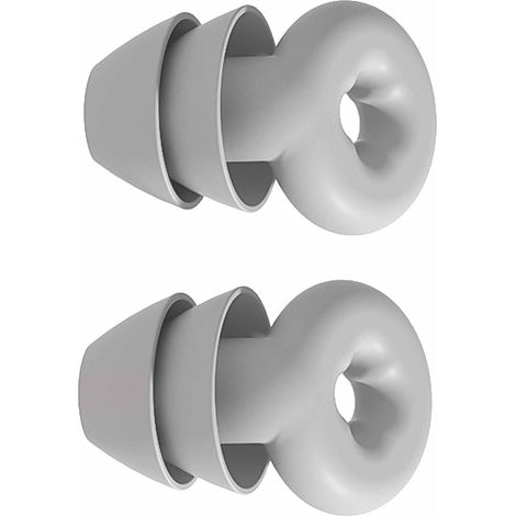 Bouchons d'oreilles antibruit pour dormir, en silicone souple réutilisable, étanches, gris, pour le travail et la natation. Réduction du bruit pendant le sommeil. (1/5)