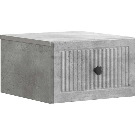 Wall-Mounted Bedside Cabinet Concrete Grey 33 x 34.5 x 20 cm vidaXL