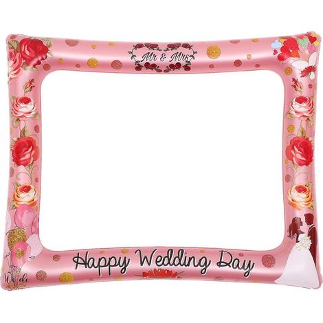 Cadres photo gonflables « Joyeux mariage » - Accessoires photo portables pour les invités du mariage-71.00X58.00X0.10CM