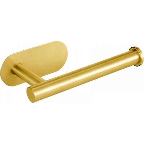 Porte-papier toilette en acier inoxydable doré longueur 16,5 cm salle de bain cuisine support mural peut être collé sur le mur sans perçage, 1 pièce (1/5)