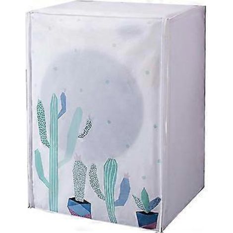 Housse de sèche-linge SZTXJ, housse imperméable pour machine à laver, housse anti-poussière en PEVA pour machine à laver de 6 à 8 kg (60 x 56 x 83 cm, motif cactus).