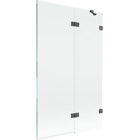 Mexen Lunar Duschabtrennung 2-flügelig rechts 110 x 150 cm, transparent, gebürstet gun gray - 897-110-100-66-00-P