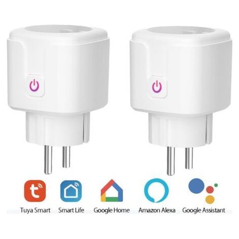 Tinor – Lot de 2 prises connectées WiFi – Compatible Alexa et Google Home – Contrôle à distance et vocal – Programmation horaire et surveillance énergie (1/5)