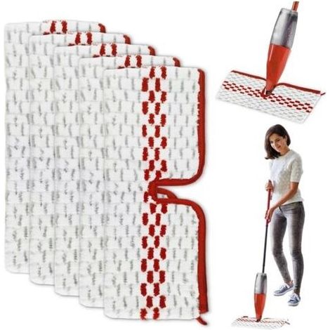 5 Pièces pour Vileda Spray Balai Recharge Microfibres Kit,2 en 1 Réutilisable pour Vileda 1-2 Spray Max Balai Recharge, pour Convient à Tout Type de Sols (1/5)