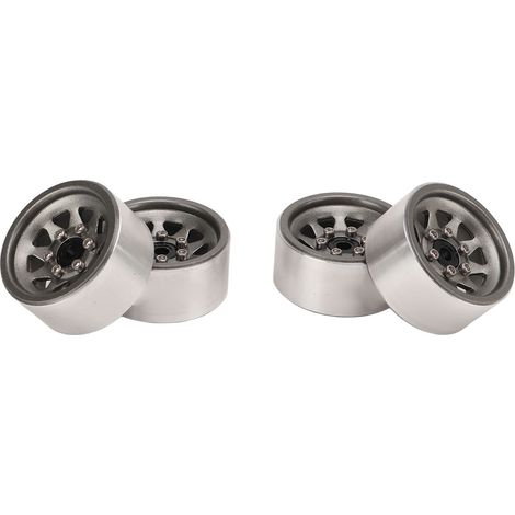 Satz mit 4 leichten Universal-Ersatzfelgen 2,5 cm (1 Zoll) für RC-Cars, Farbe Titan, für optimale Verbesserung. (1/5)
