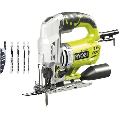 RYOBI - 600 W Jigsaw - 500-3 100 cp/min - 85 mm wood + case. suction nozzle. 5 blades & hex key - RJS850-KA5