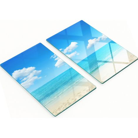 Taglieri decorativi in vetro temperato Paradise Beach 2x30x52 cm (1/5)