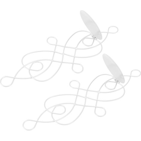 Lot de 2 supports bougie en fer forgé style chinois, bougeoir mural créatif, porte-bougie métallique blanc pour décoration murale (2 pièces par paquet) (1/5)