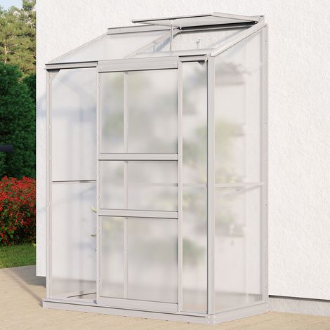 Vitavia Anlehn-Gewächshaus "Styx 900", aluminium eloxiert, 0,9 m², 4 mm HKP (1/2)