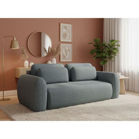 Sofá Cama 3 Plazas Sessame, Abatible con Almacenaje, Apertura Tipo Libro, Reclinable, 266x121 cm Gris Oscuro (1/5)