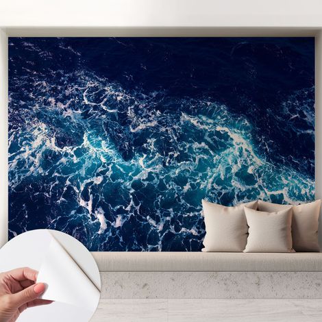 Carta da parati adesiva - fotomurale - facile da applicare - per la soggiorno - camera da letto - Onde marine 208x146 cm (1/5)