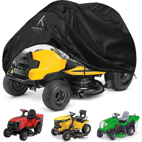 Housse de Protection pour Tondeuse Autoportée Imperméables,Bache Protection Tracteur Tondeuse Coupe Vent,Couvercle étanche Tracteur de Jardin et l'extérieur,Tissu Oxford 420D (183137117cm,Noir) (1/5)