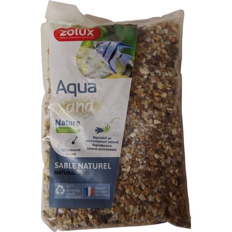 Sol décoratif 2-5 mm naturel quartz jaune AquaSand 1 kg pour aquarium - zolux (1/2)