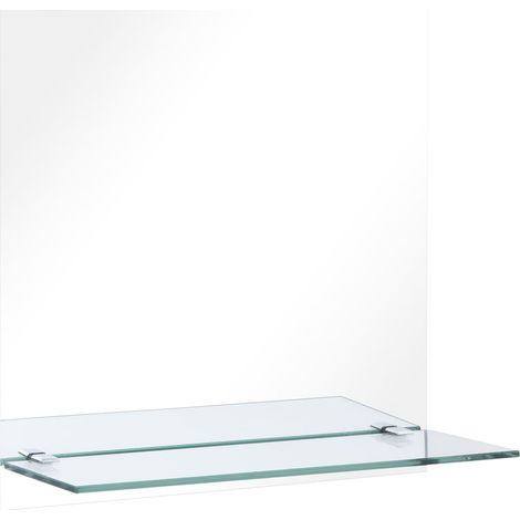 Miroir mural avec étagère Style baroque - Miroir de salle de bain 40x40 cm Verre trempé BV722909 - BonneVie (1/5)