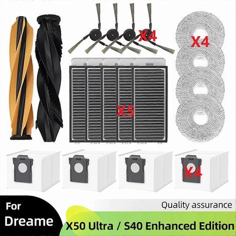 Kit d’ pour X50 Ultra/S40 renforcé Edition aspirateur brosses principale/latérale filtre lavage sac poussière (1/5)