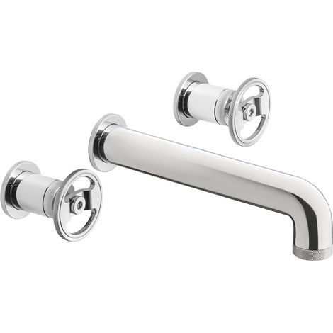 PRESTO 7965600 STREM Grifo De Lavabo Mural Bimando Pulsador Round - ref: 7965600 (1/2)