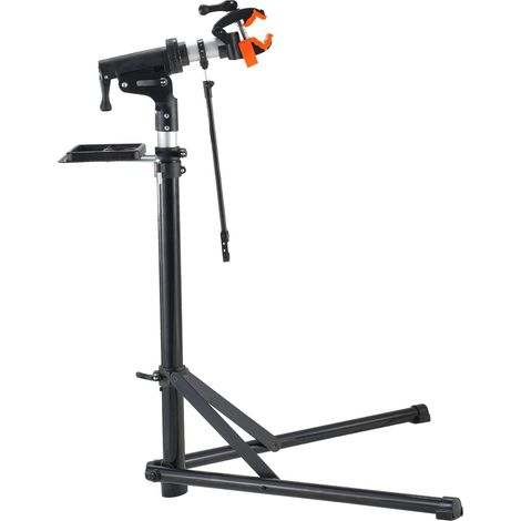 Mophorn Soporte Plegable para Taller de Bicicletas Carga de 30 kg Soporte de Reparación de Bicicletas Ajustable en Altura, Abrazadera Giratoria de 360° con Soporte para Herramientas para Mantenimiento (1/5)
