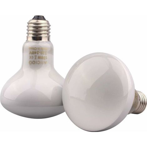 Ampoule infrarouge - Lampe chauffante rouge Pet Light pour reptiles et amphibiens, 2PCS 100 W, blanc (1/4)