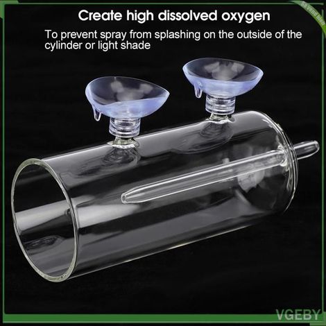 Aération d'oxygène d'aquarium - FAFEICY - Modèle verre - Sans pierre à air - Ventouse anti-glisse - Haute résistance (1/5)