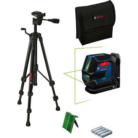 BOSCH. CROSS LINE LASER GLL 2-15 G GREEN +LB 10 HANDLE + BT 150 TRIPOD (1/5)