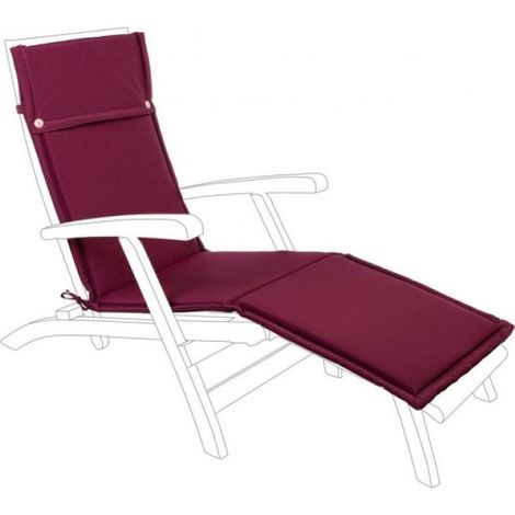 Cuscino da esterno per sedia a sdraio in Polyestere 180 gr -Bordeaux