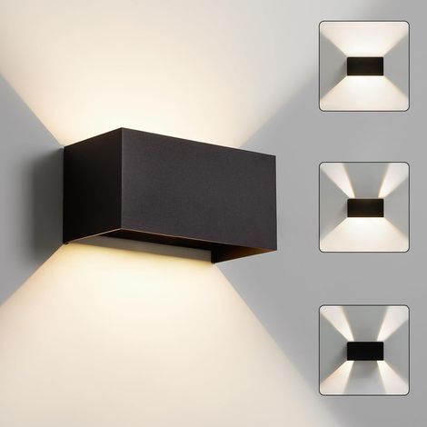Applique murale LED 24 W pour intérieur/extérieur, IP65, éclairage extérieur vers le haut et vers le bas, éclairage mural d'intérieur avec angle de faisceau réglable, blanc chaud (1/5)