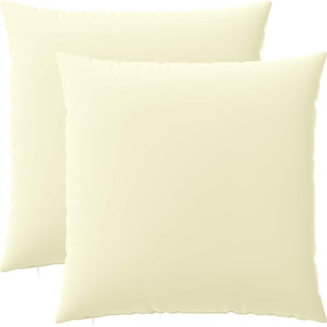 Coussin avec oreiller HEERLEN 2 pièces Crème Polyester vidaXL (1/4)