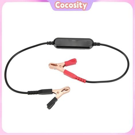 Cocosity Analyseur de batterie de voiture Testeur De Charge De Batterie Argenté 6V-12V 45 Système De moto batterie Argent Noir (1/5)