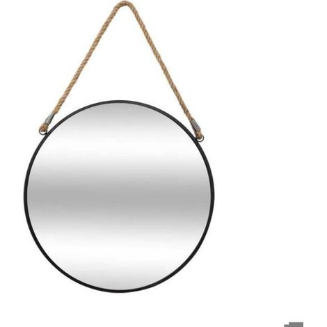 Miroir "Corde" métal noir D38cm - Atmosphera Créateur d'intérieur (1/3)