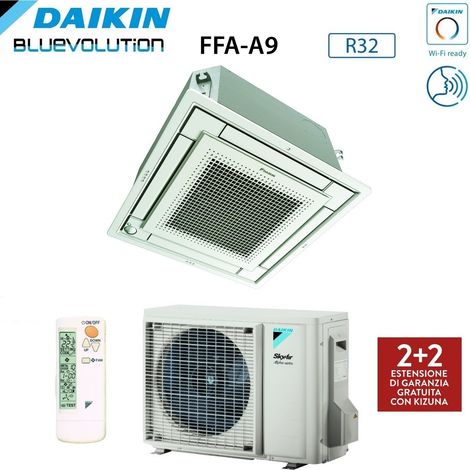 Daikin Vollflach-Kassetten-Klimagerät 21000 BTU FFA60A9 + RZAG60A R-32 Wi-Fi Optional mit kabelgebundener und Gittersteuerung einschließlich Infrarotsteuerung BRC4C65,Italien 2+2