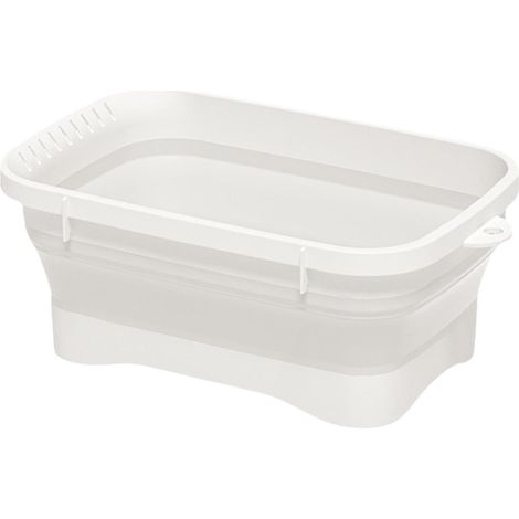 Dish Basin Dish Tub Dishpan For Washing Dishes Durable PP and Rubber Materials, Space Saving and Easy to Clean, Ideal for Kitchen Organization (1/5)
