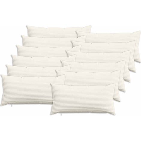 Housse de coussin 12 pcs HEERLEN Crème 40 x 80 cm vidaXL
