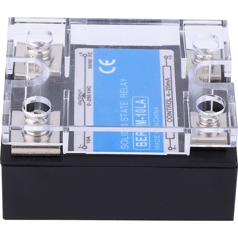 Relais statique monophasé BERM régulateur de tension 0-250VAC courant 4-20mA type BERM-10LA, module SSR robuste pour contrôle précis. (1/5)