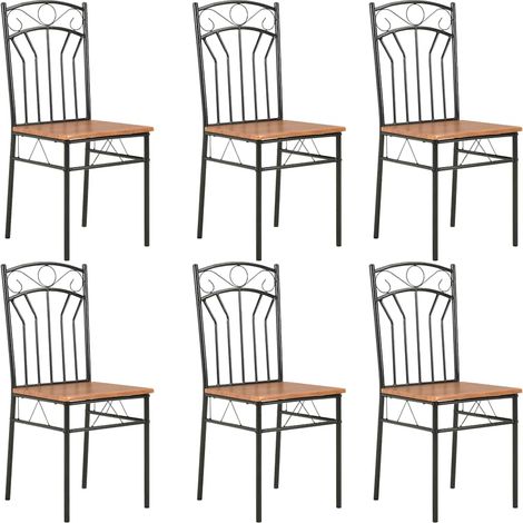 vidaXL Sillas de comedor 6 unidades MDF marrón (1/5)