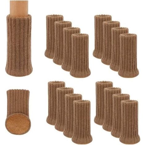 Chaussette de chaise - Non spécifié - 24 pièces - Élastique - Antidérapant - Brun Clair (1/4)