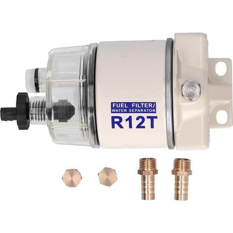 Séparateur d'eau pour Filtre à Carburant, Séparateur d'eau pour Filtre à Carburant Marin, Débit de 30 GPH avec Vidange Automatique R12T de Remplacement (1/5)