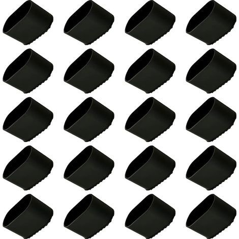Capuchon de pied de chaise, 20 pièces Protection de pied de chaise, protection de sol, embouts de pied, pied de chaise en plastique, protection de sol, capuchon de protection 40x20 mm pour tubes ovale (1/5)