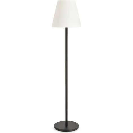 Piantana solar a led bianca in acciaio verniciato a polvere epossidica per uso interno ed esterno -Nero