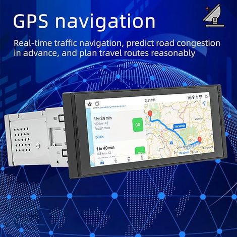 Autoradio multimediale, autoradio stereo, ricevitore audio per auto con navigazione GPS (1/5)