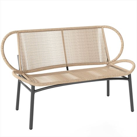Mobilier de jardin en rotin Banc de jardin 2 places en résine (1/5)