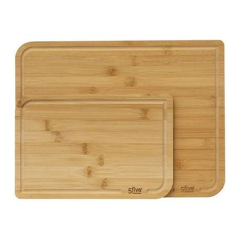 Juego de 2 tablas de cortar de bambú