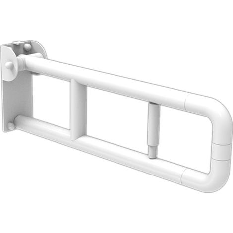 Barra maniglione ribaltabile adatto per disabili e terza et〠cm 60 con porta rotolo alluminio nylon bianco (1/3)